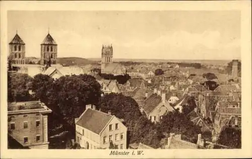 Ak Münster in Westfalen, Stadtansicht von Münster, Türme, Dächer, Historische Architektur