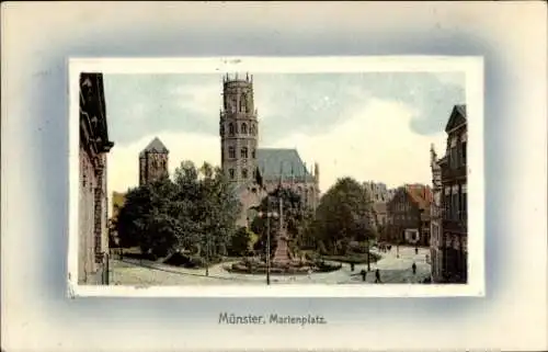 Ak Münster in Westfalen, Marienplatz,  Gebäude, Stadtansicht, Brunnen