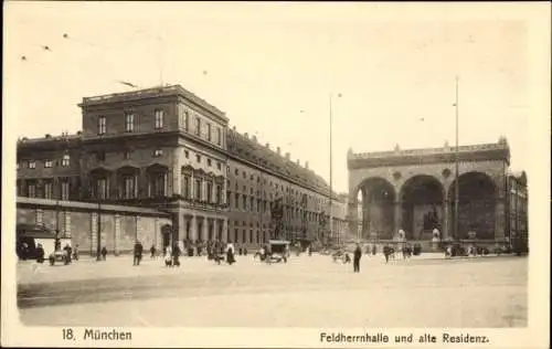 Ak München Isar, Feldherrenhalle und Residenz 2