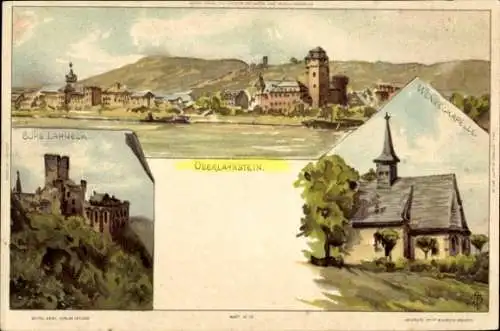 Künstler Litho Biese, C., Oberlahnstein Lahnstein am Rhein, Burg Lahneck, Wenzelkapelle, Ort