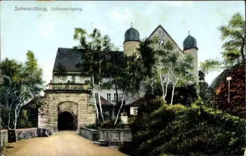 Ak Schwarzburg in Thüringen, Schlosseingang