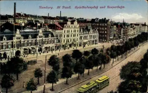 Ak Hamburg Mitte St Pauli, Heiligengeistfeld, Heiligen-Geist-Feld, St. Pauli, Spielbudenplatz, Re