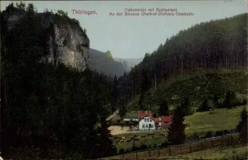 Ak Tambach Dietharz Thüringer Wald, Fels Falkenstein, Restaurant