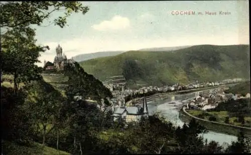 Ak Cochem an der Mosel, Aussicht auf  Moseltal, Burg, Häuser