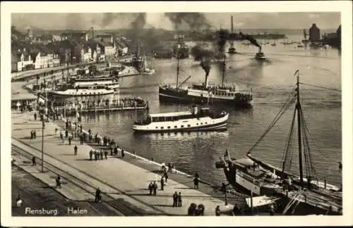 Ak Flensburg in Schleswig Holstein, Hafen