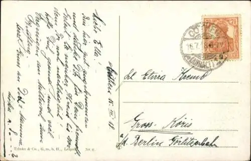 Ak Köthen in Anhalt, Schloss, Gartenseite