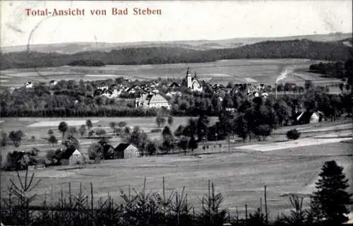 Ak Bad Steben im Frankenwald Bayern, Totalansicht vom Ort, Umgebung