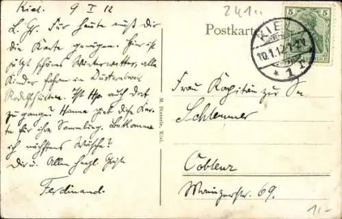 Ak Kiel, Kleiner Kiel, Stadttheater, Rathausturm