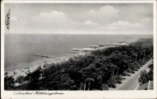 Ak Ostseebad Kühlungsborn, Ostseebad  Strand, Meer, Gebäude, Bäume
