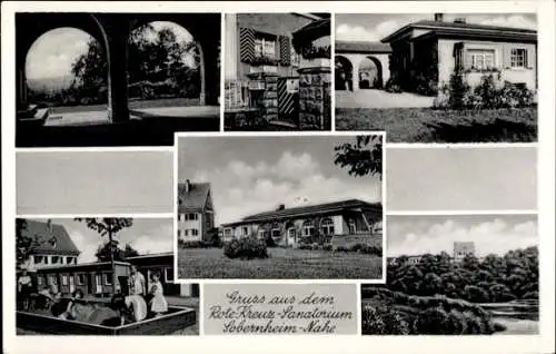 Ak Bad Sobernheim an der Nahe, Gruss aus dem Rote Kreuz-Sanatorium, mehrere Gebäude, Landschaft