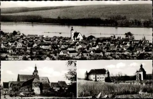 Ak Winkel am Rhein Rheingau, Schöne Landschaft,  Gebäude, Fluss, nfotografie