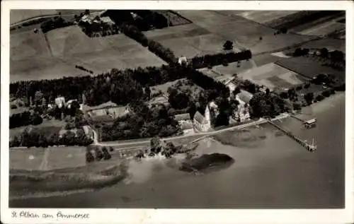 Ak St. Alban Dießen am Ammersee Oberbayern, Fliegeraufnahme