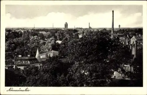 Ak Neumünster in Holstein, Blick über  Bäume, Gebäude, Türme, 
