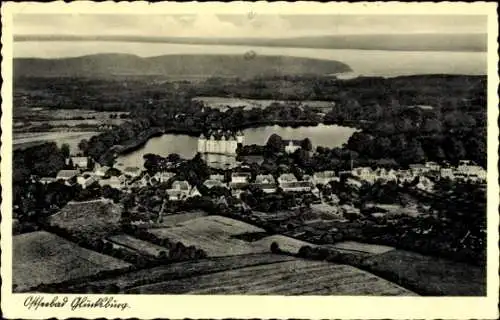 Ak Glücksburg an der Ostsee, Fliegeraufnahme