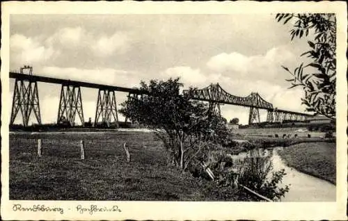 Ak Rendsburg Schleswig Holstein, Blick auf die Hochbrücke