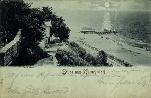 Ak Ostseebad Heringsdorf auf Usedom, Damenbad vom Kulm, Strandkörbe
