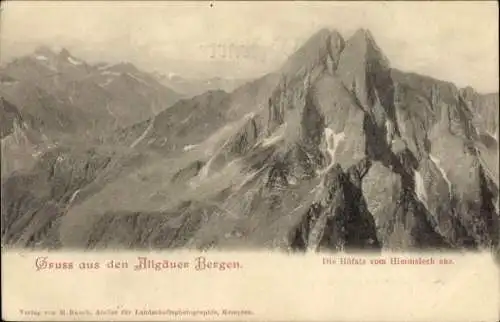Ak Blaichach im Allgäu, Allgäuer Berghof, Gruss aus den Allgäuer Bergen, Die Höfats vom Himmeleck