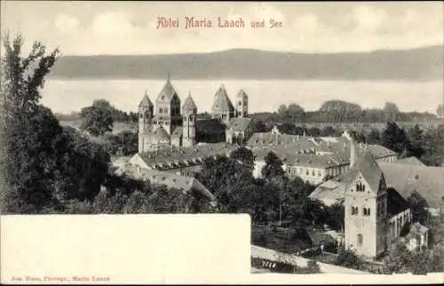 Ak Maria Laach, Blick auf die Abtei am See, 1901