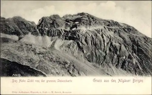 Ak Gruß aus den Allgäuer Bergen, Hohe Licht von der großen Steinscharte