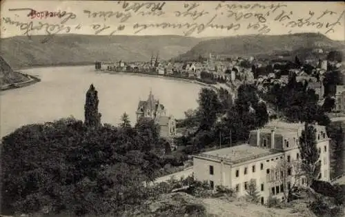 Ak Boppard am Rhein, Panorama des Rheins,  Häuser, Bäume