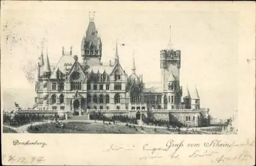 Ak Königswinter am Rhein, Drachenfels, Drachenburg