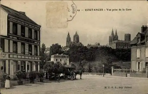 Ak Coutances Manche, Hotel TCF, Aussicht von der Gare,  Gebäude