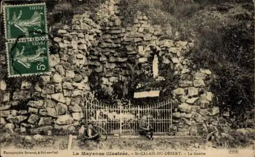 Ak Saint Calais du Désert Mayenne, Mariengrotte