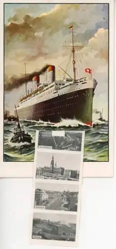 Leporello Ak Hamburg, Dampfschiff, Rathaus, Elbtunnel