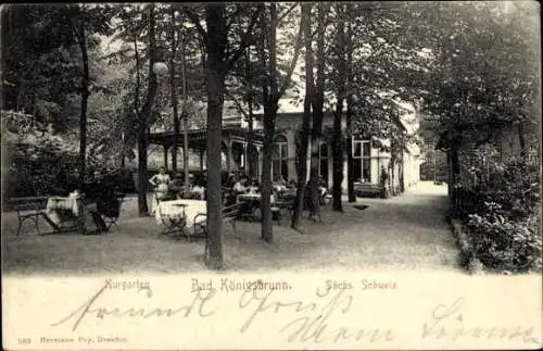 Ak Königstein an der Elbe Sächsische Schweiz, Bad Königsbrunn, Kurgarten