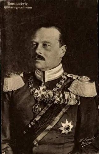 Ak Ernst Ludwig, Großherzog von Hessen, Portrait, Uniform, Orden