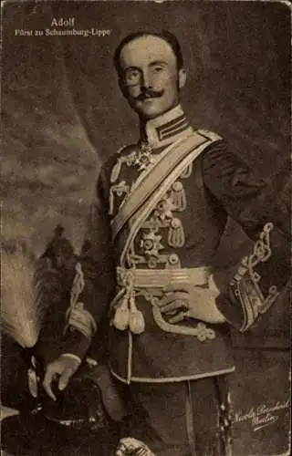 Ak Adolf, Fürst zu Schaumburg-Lippe, Portrait in Uniform