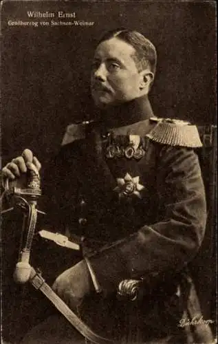 Ak Großherzog Wilhelm Ernst von Sachsen Weimar, Portrait in Uniform, Orden