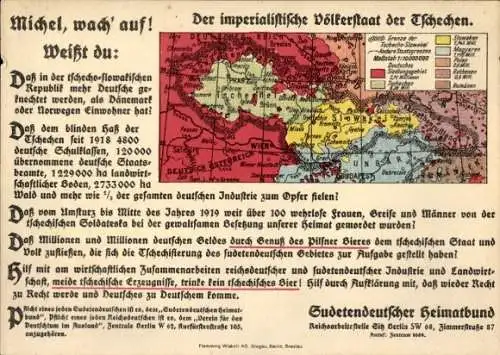 Ak Michel wach auf, Der imperialistische Völkerstaat der Tschechen, Sudetendeutscher Heimatbund