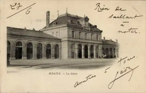 Ak Meaux Seine-et-Marne, Bahnhof