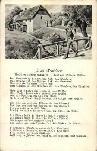 Lied Ak Das Wandern, Musik von Franz Schubert