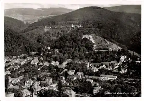 Ak Jugenheim an der Bergstraße Hessen, Fliegeraufnahme