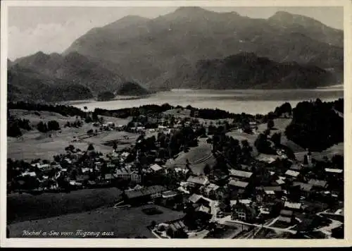 Ak Kochel am See Oberbayern, Fliegeraufnahme