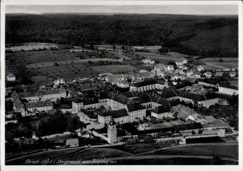Ak Ebrach in Oberfranken im Steigerwald, Fliegerbild, Gasthof Wilz, Kloster