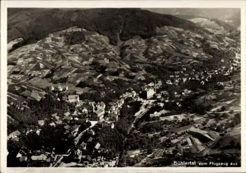 Ak Bühlertal im Schwarzwald, Luftaufnahme von  weite Felder, überwiegend grüne Landschaft