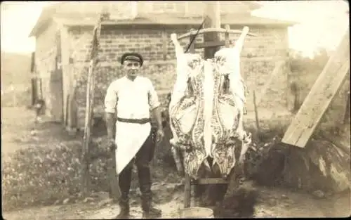 Foto Ak Fleischer, Metzger