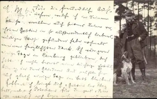 Ak Potsdam, Jäger mit Gewehr, Hund