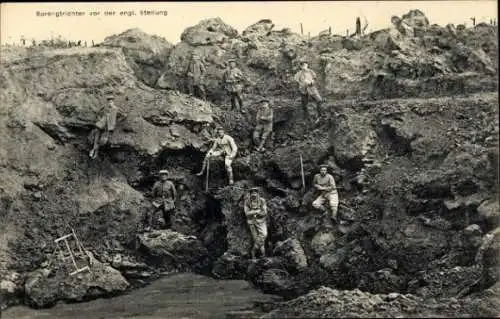 Ak Weltkrieg 1914-1916, Sprengtrichter vor der engl. Stellung