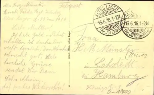 Ak Altes Lager bei Jüterbog in Brandenburg, Die neuen Kasernen