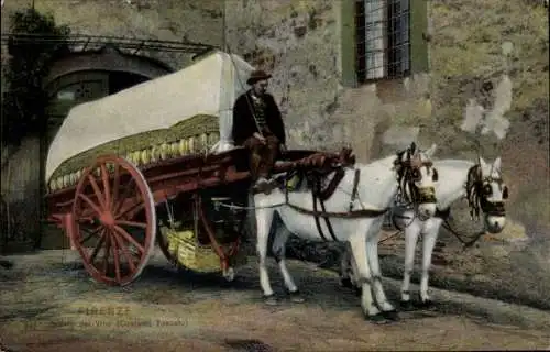 Ak Firenze Florenz Toscana, Weintransport