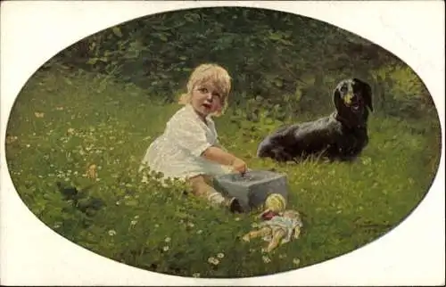 Künstler Ak Grotemeyer, Freikonzert, Dackel