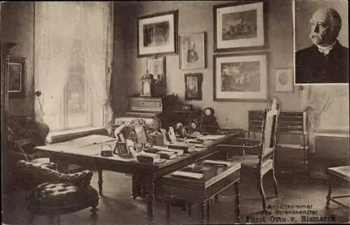 Ak Fürst Otto von Bismarck, Arbeitszimmer des Reichskanzler