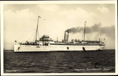 Ak Helgoland, Schnelldampfer Kaiser, Seebäderdienst