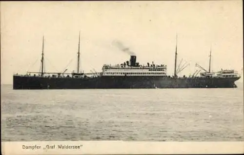 Ak HAPAG Dampfer Graf Waldersee, Passagierschiff