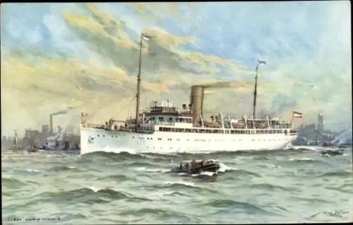 Künstler Ak Stöwer, Willy, HAPAG Dampfer Cobra, Seebäderdienst