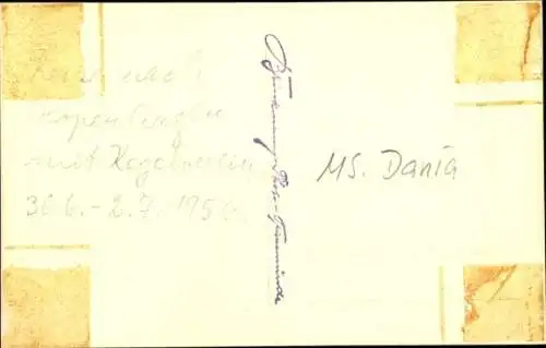 Foto Ak HAPAG Dampfer MS Dania, Passagierschiff